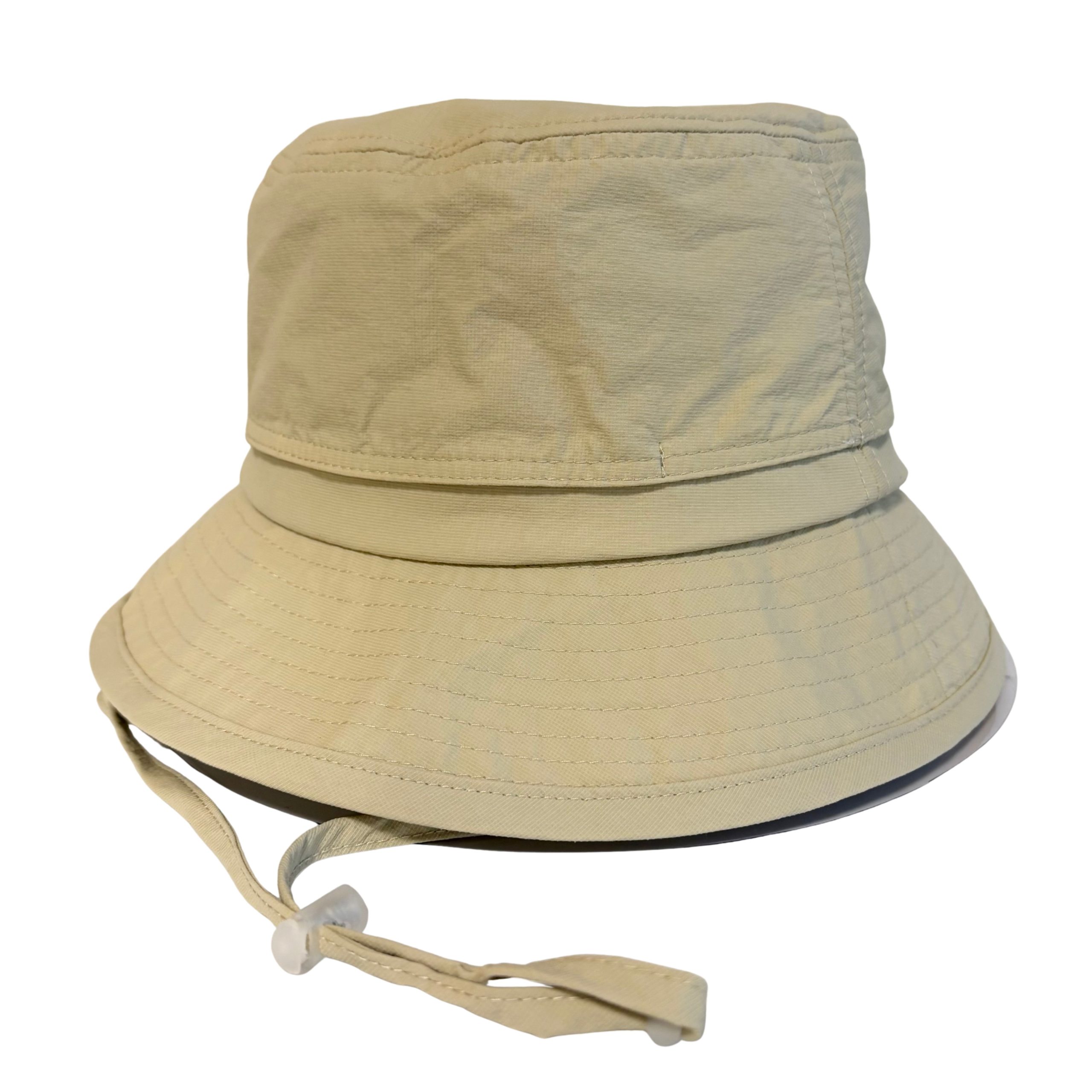 シンプルホックサファリハット - ポリエステル サファリハット シンプル 無地 ひも付き - 画像 (4)