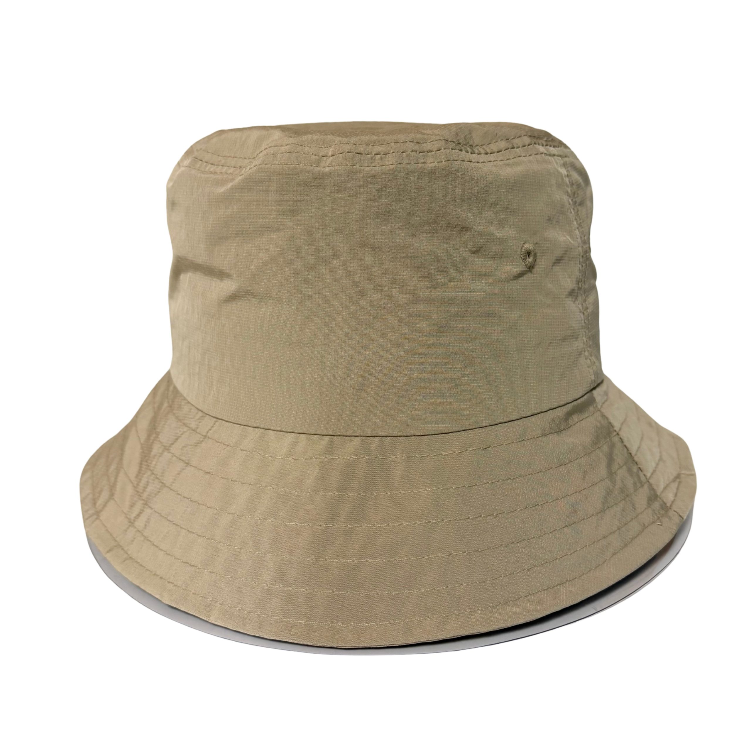 ナイロン風ライトバケットハット - ナイロン風 バケットハット シンプル 無地