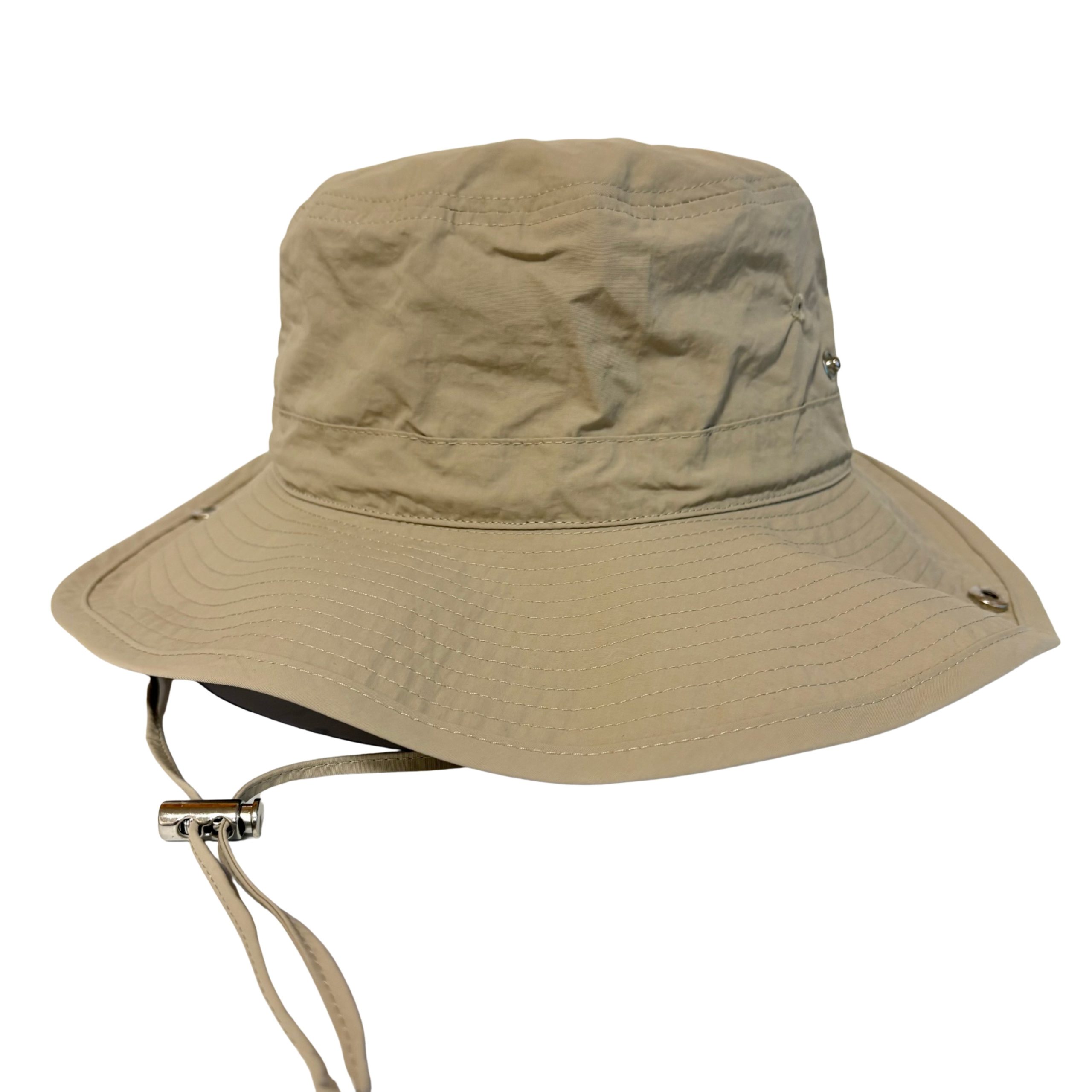 ナイロン風ホック2サファリハット - ポリエステル ナイロン風 サファリハット シルバーボタン 無地 シンプル