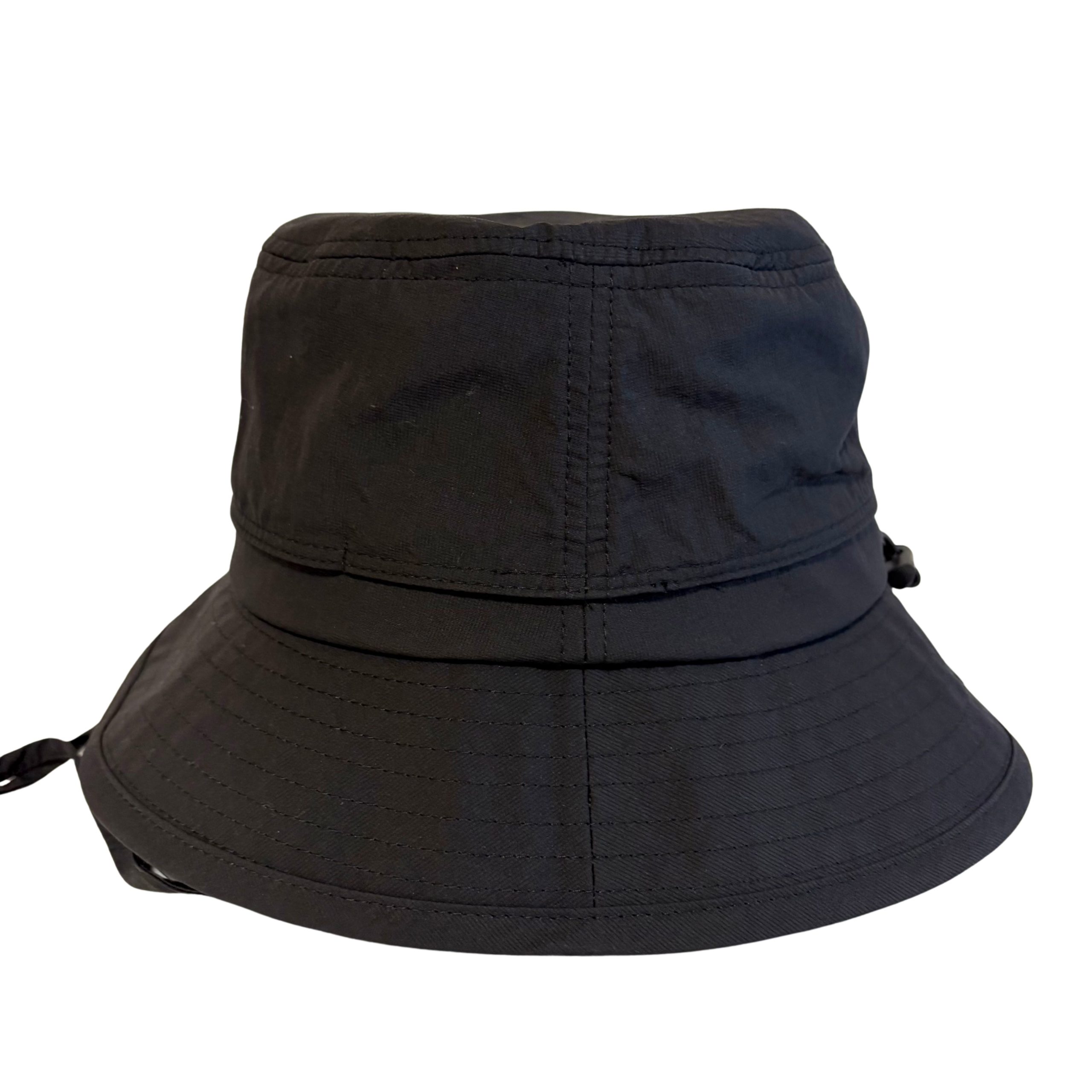 シンプルホックサファリハット - ポリエステル サファリハット シンプル 無地 ひも付き - 画像 (2)