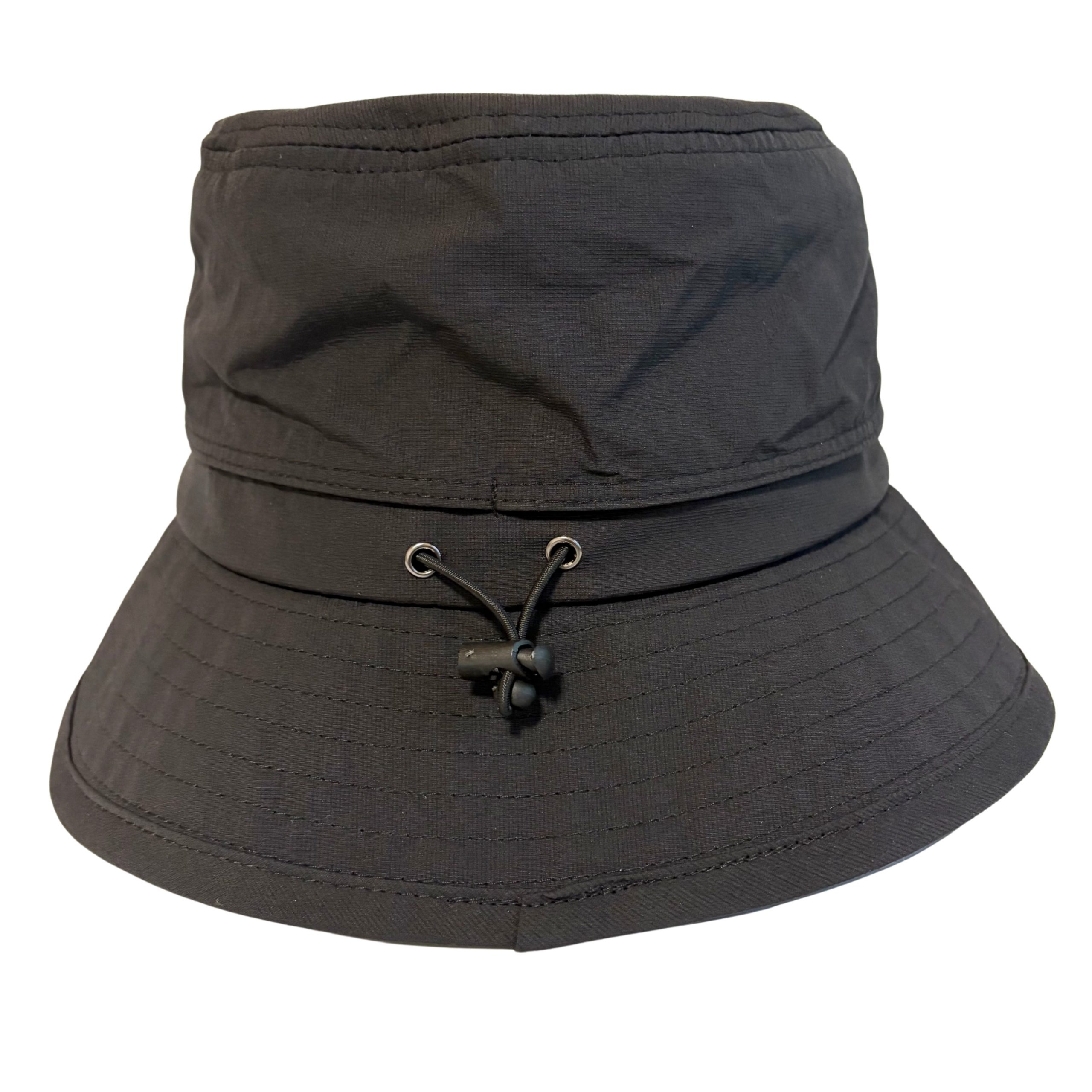 シンプルホックサファリハット - ポリエステル サファリハット シンプル 無地 ひも付き - 画像 (3)