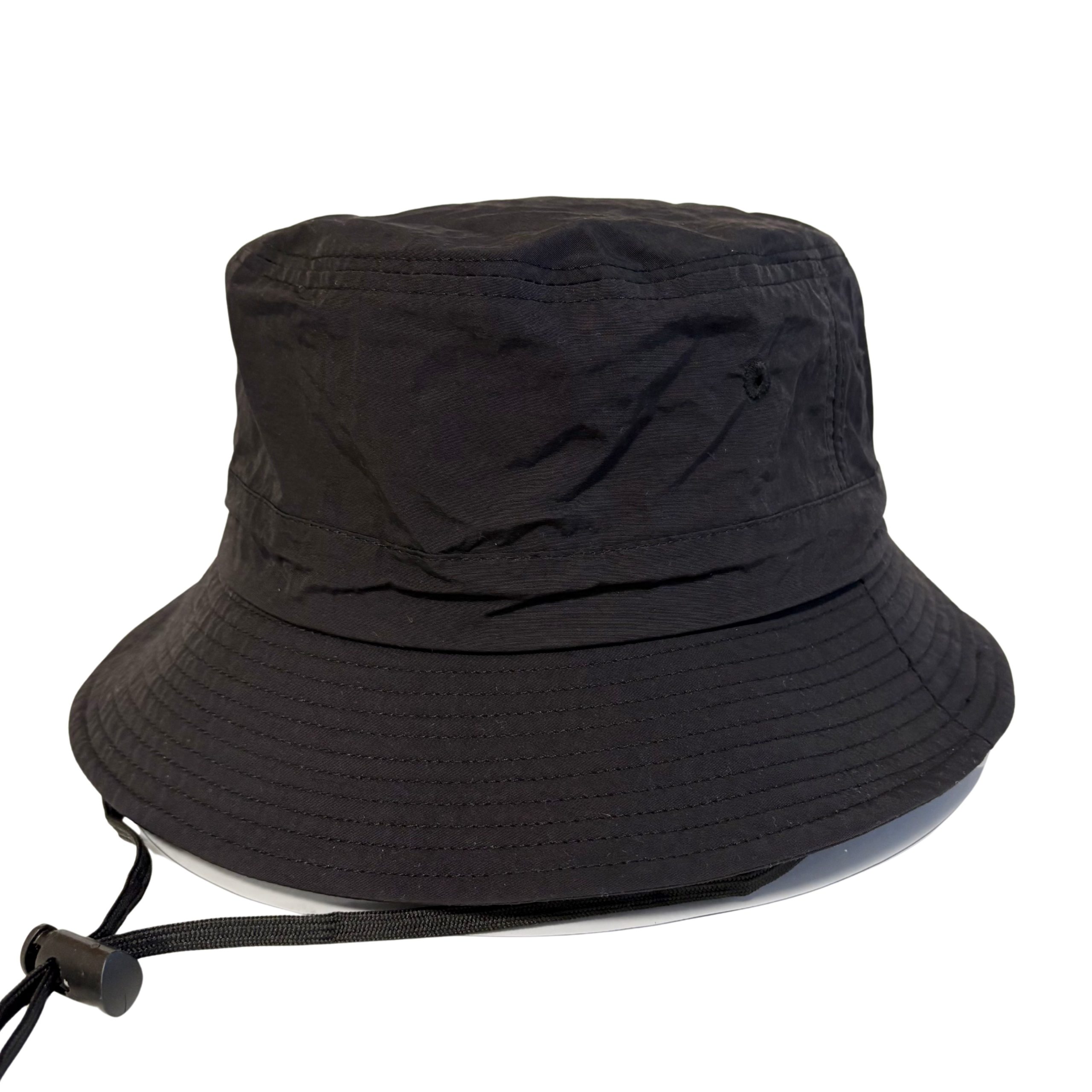 シンプルホックサファリハット - ポリエステル サファリハット シンプル 無地 ひも付き