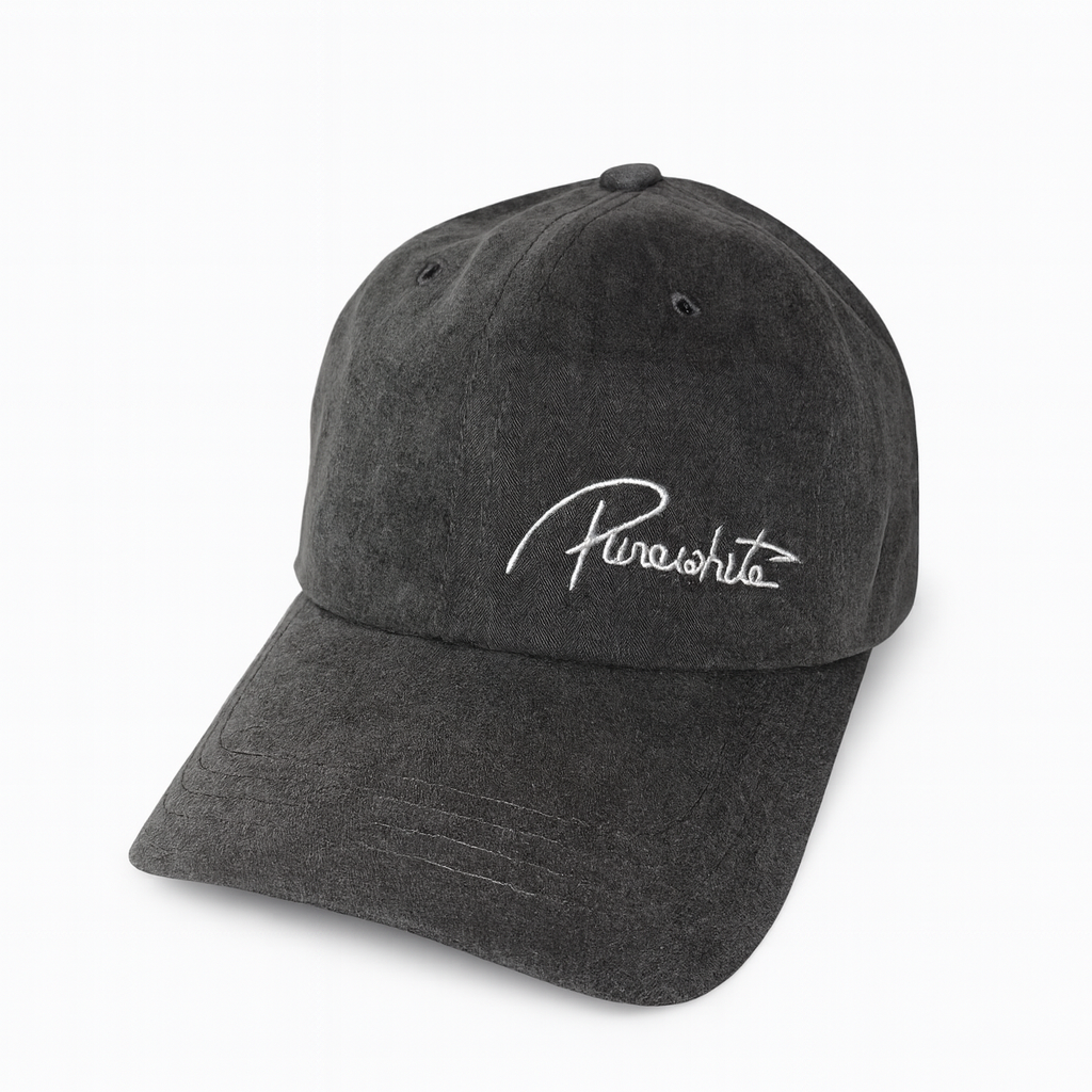 Purewhite 刺繍 ロゴ ウォッシュ加工 キャップ シンプル CAP