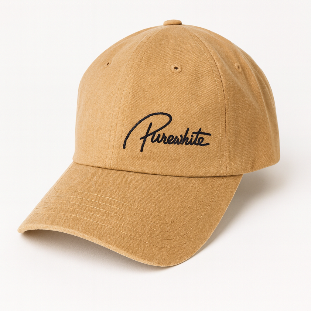 Purewhite 刺繍 ロゴ ウォッシュ加工 キャップ シンプル CAP - 画像 (6)