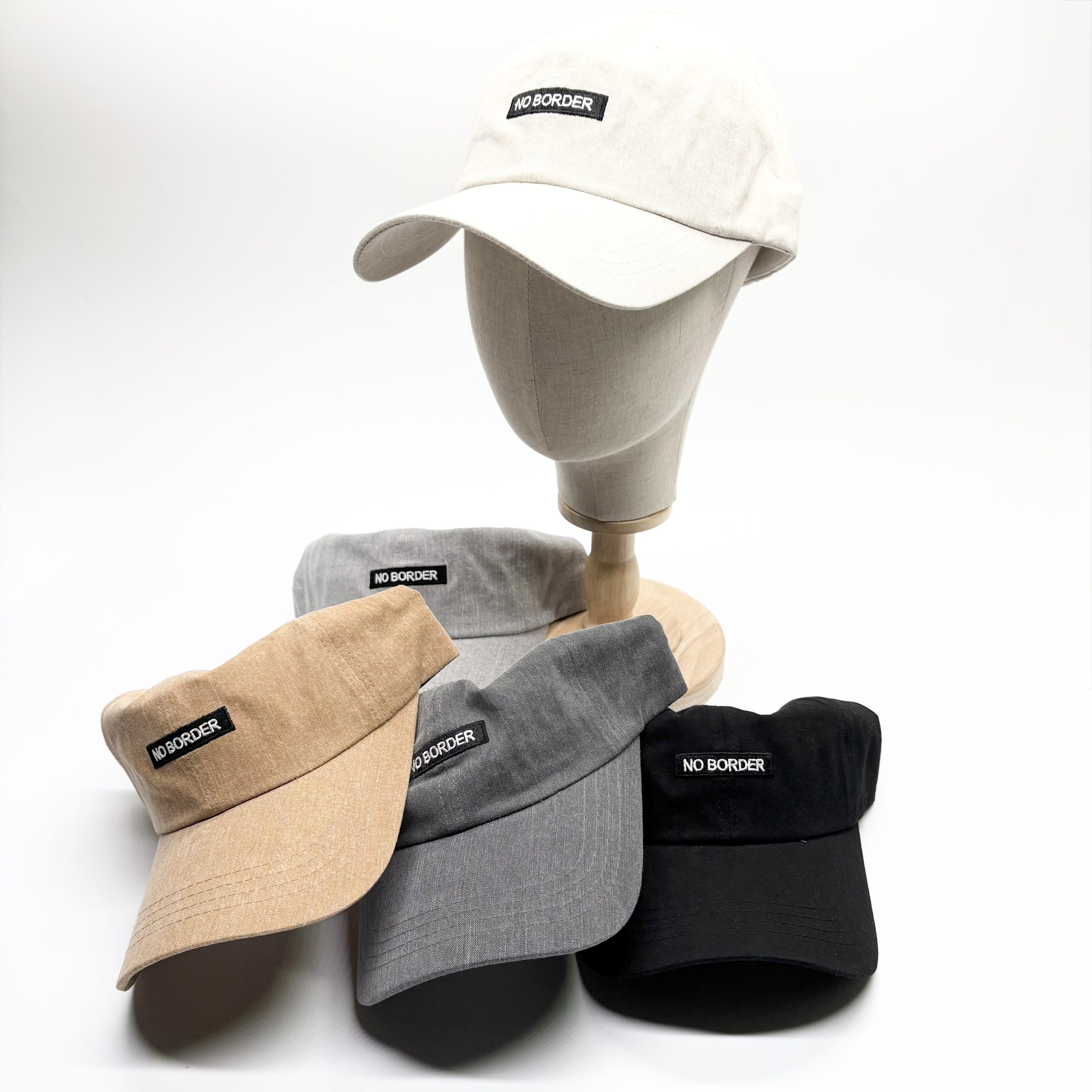 NO BORDER 刺繍 ロゴ タグ ウォッシュ加工 キャップ CAP - 画像 (8)