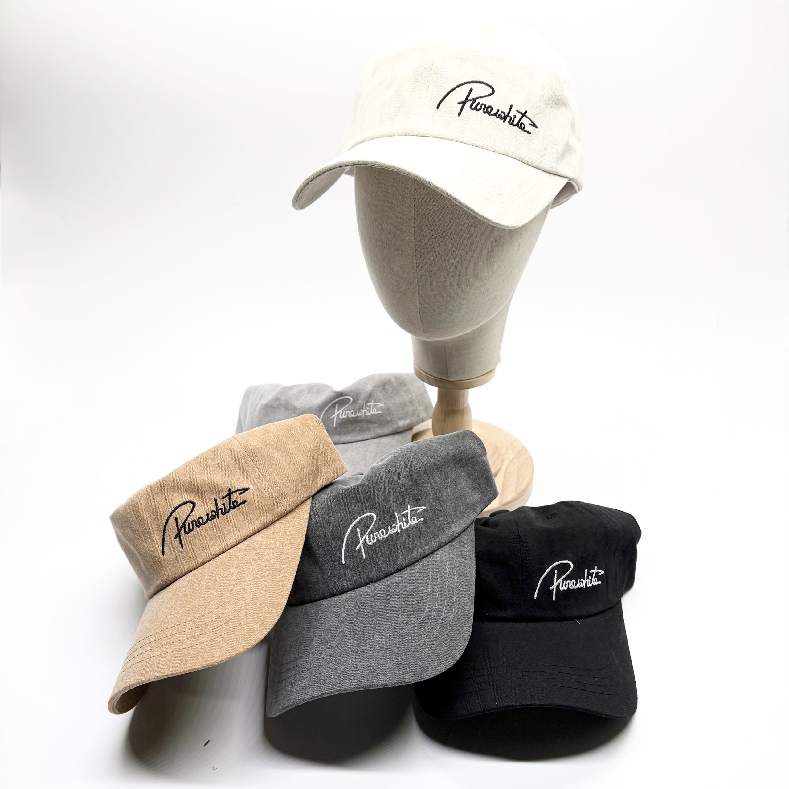 Purewhite 刺繍 ロゴ ウォッシュ加工 キャップ シンプル CAP - 画像 (8)