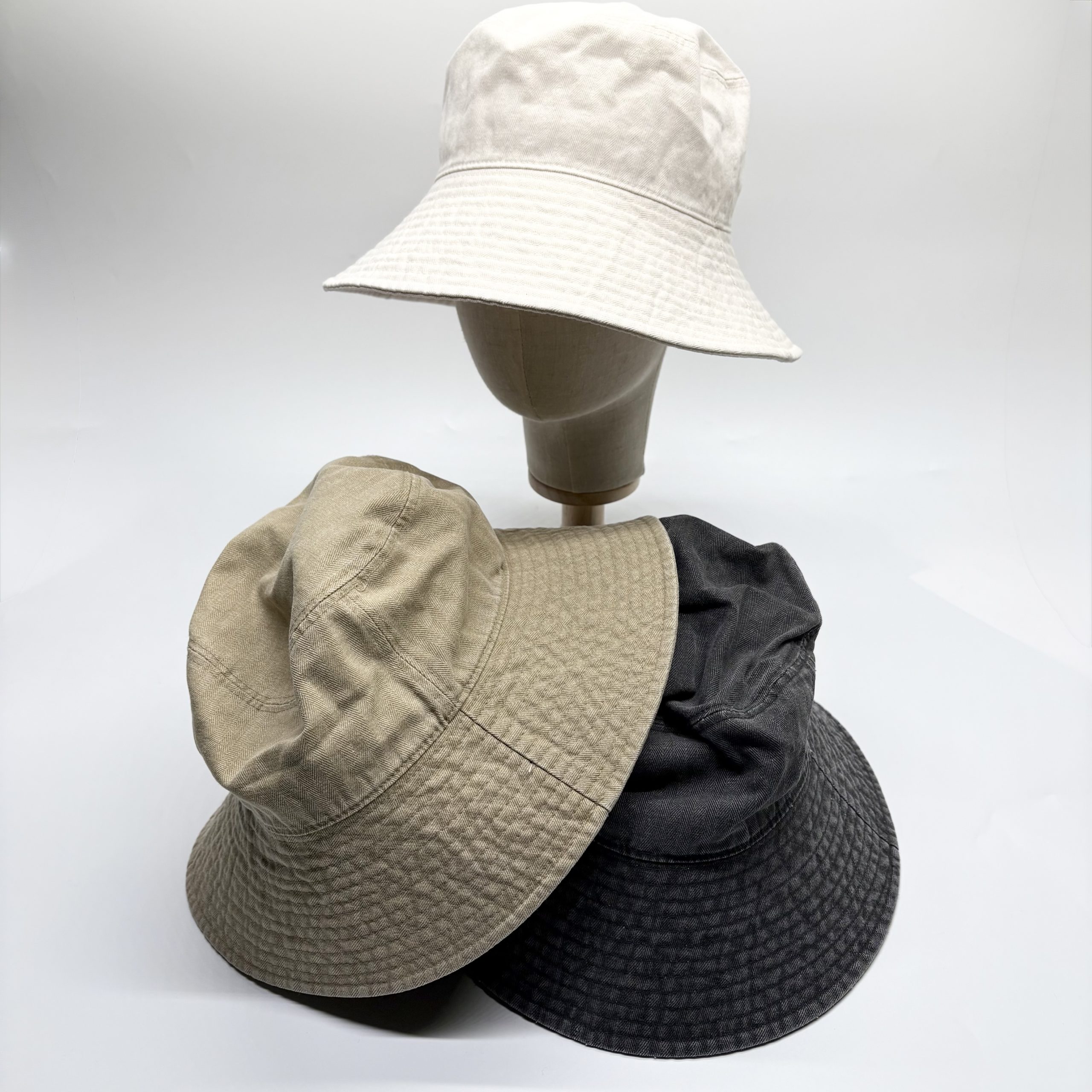 ウォッシュツバヒロバケット - ウォッシュ加工 バケットハット シンプル 無地 ツバ広 - 画像 (6)