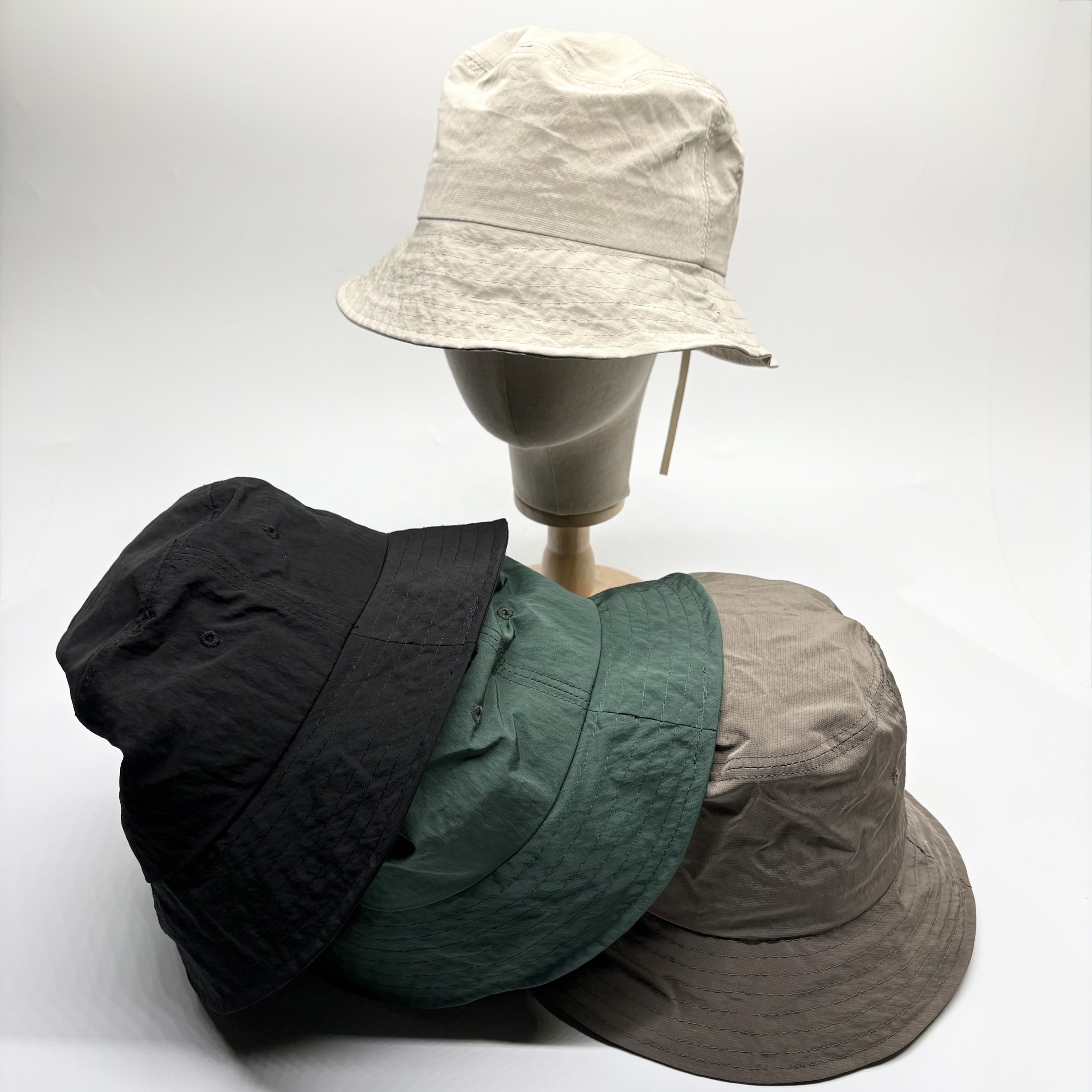 ナイロン風ライトバケットハット - ナイロン風 バケットハット シンプル 無地 - 画像 (7)