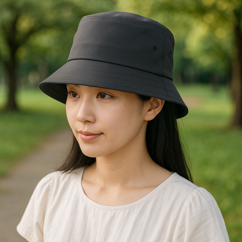 超撥水バケット - 超撥水 UVカット バケットハット 無地 シンプル - 画像 (6)