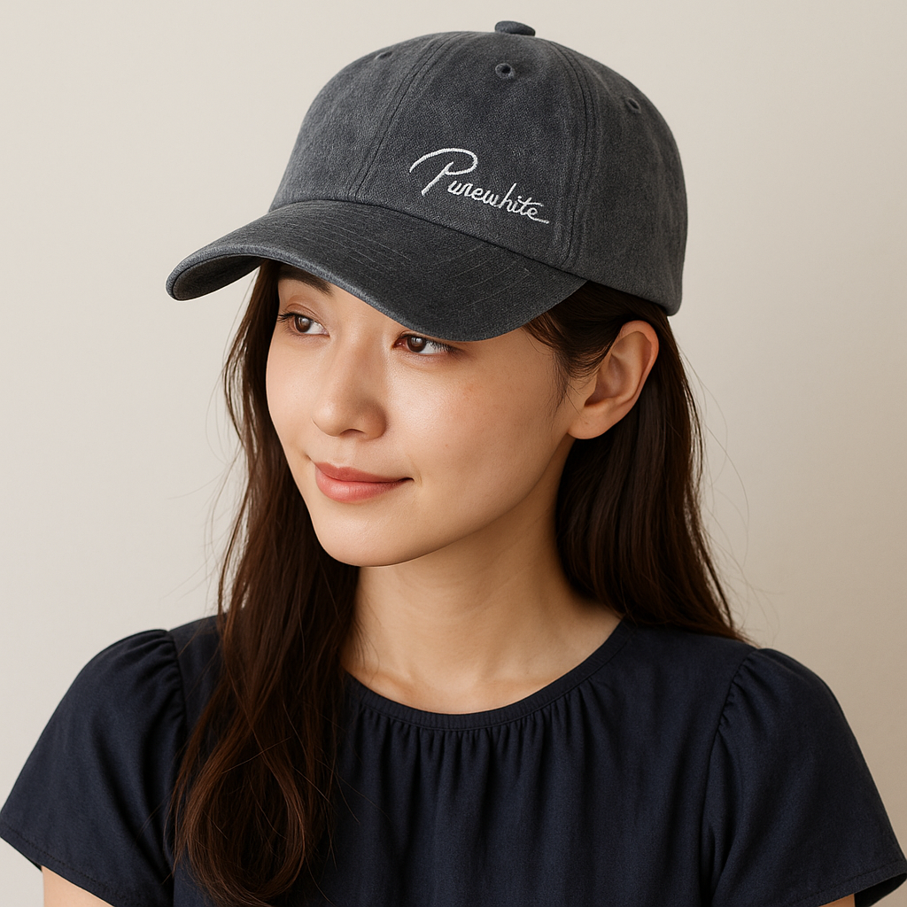 Purewhite 刺繍 ロゴ ウォッシュ加工 キャップ シンプル CAP - 画像 (9)